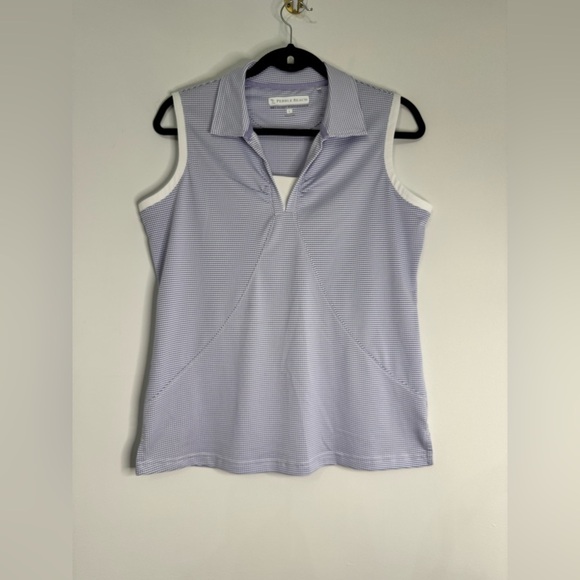 Women’s Pebble Beach Sleeveless Golf Polo Collared V-Neck Breathable Shirt - Picture 1 of 5